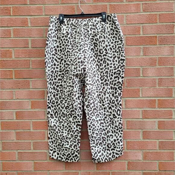 J. Crew Leopard Print Linen Blend Easy Pants size 16 - Picture 3 of 7